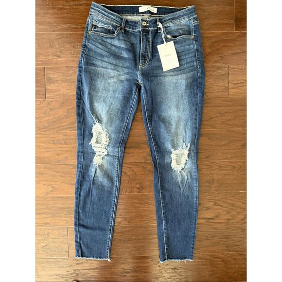 NWTKanCan Distressed Jeans size 13/30 - Picture 1 of 8
